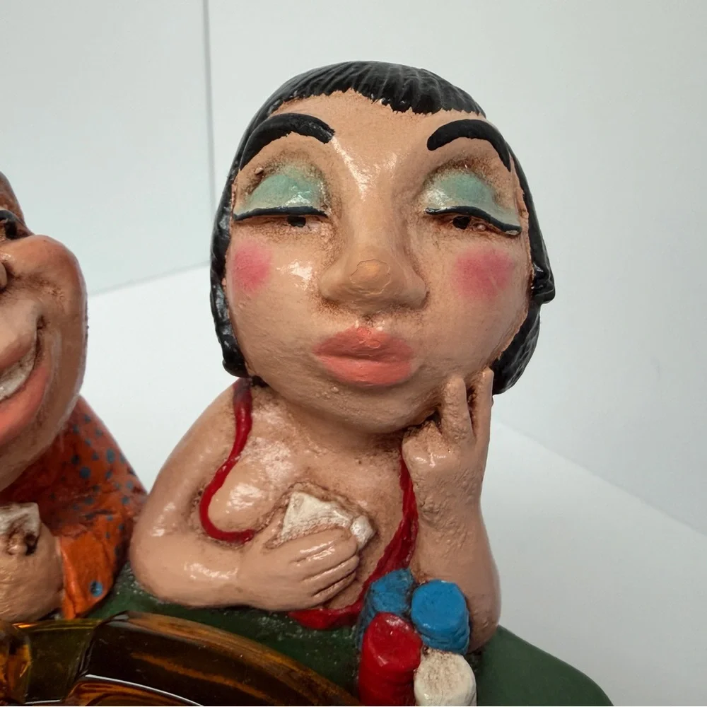 VTG‎ 1973 Chalkware by Prelude Creations Ashtray Poker Table Humor Caricature
